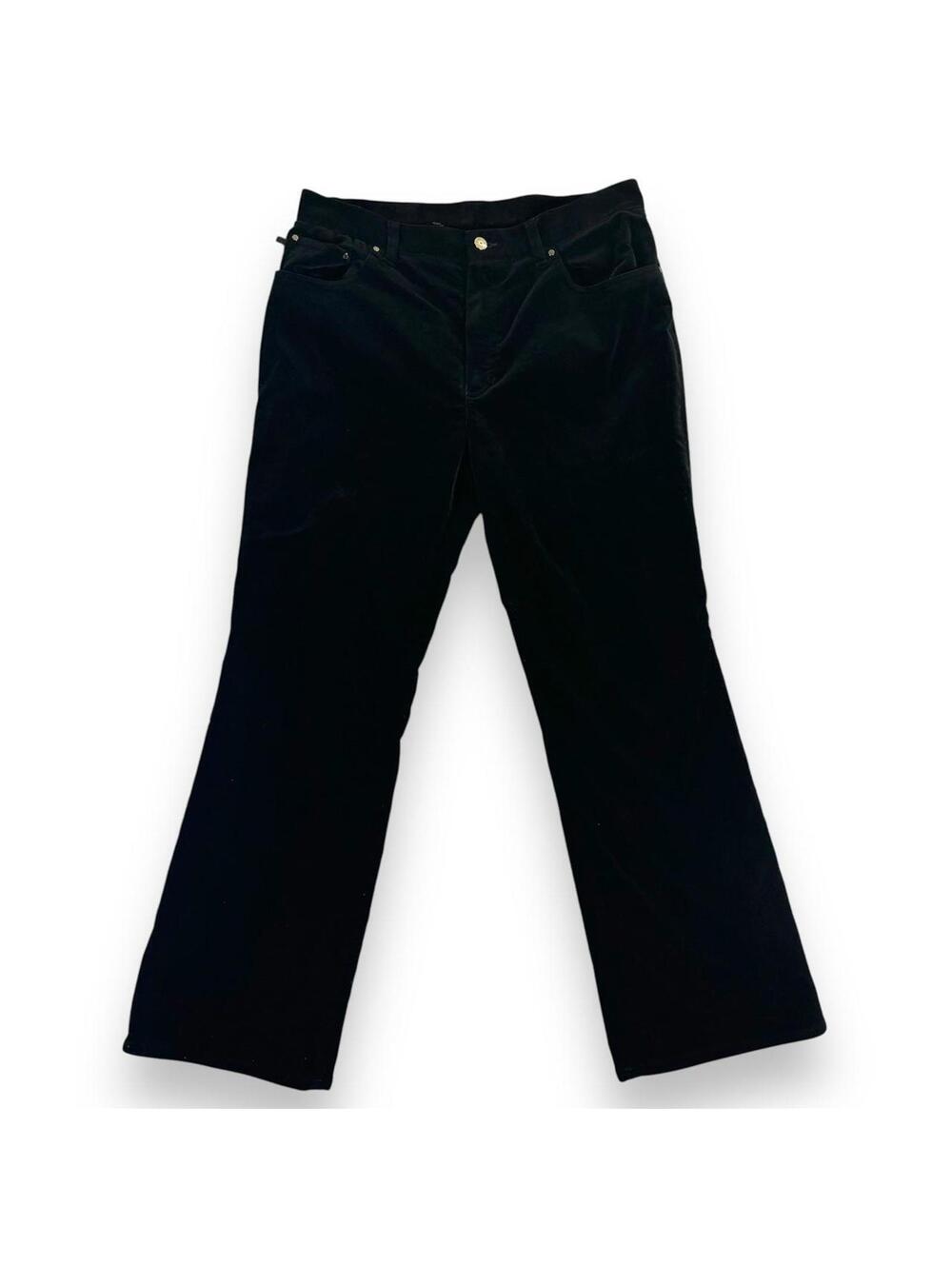 Ralph Lauren Jeans Bootcut Pants Womens 14 Black Velvet Pants Cotton Stretch